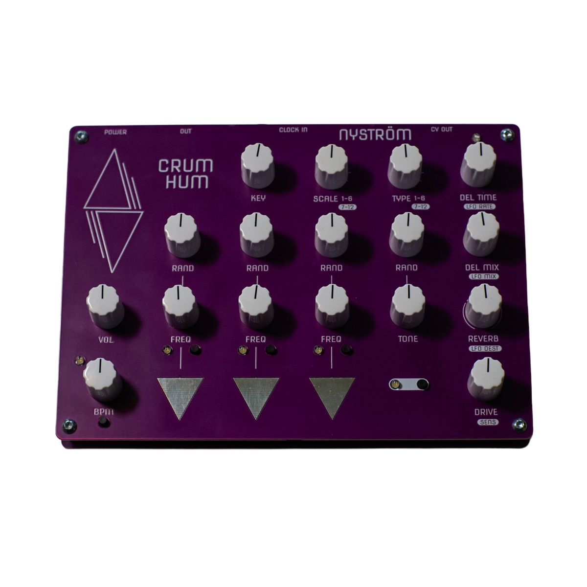 Nyström Crum Hum generative synthesizer with triangular touch pads