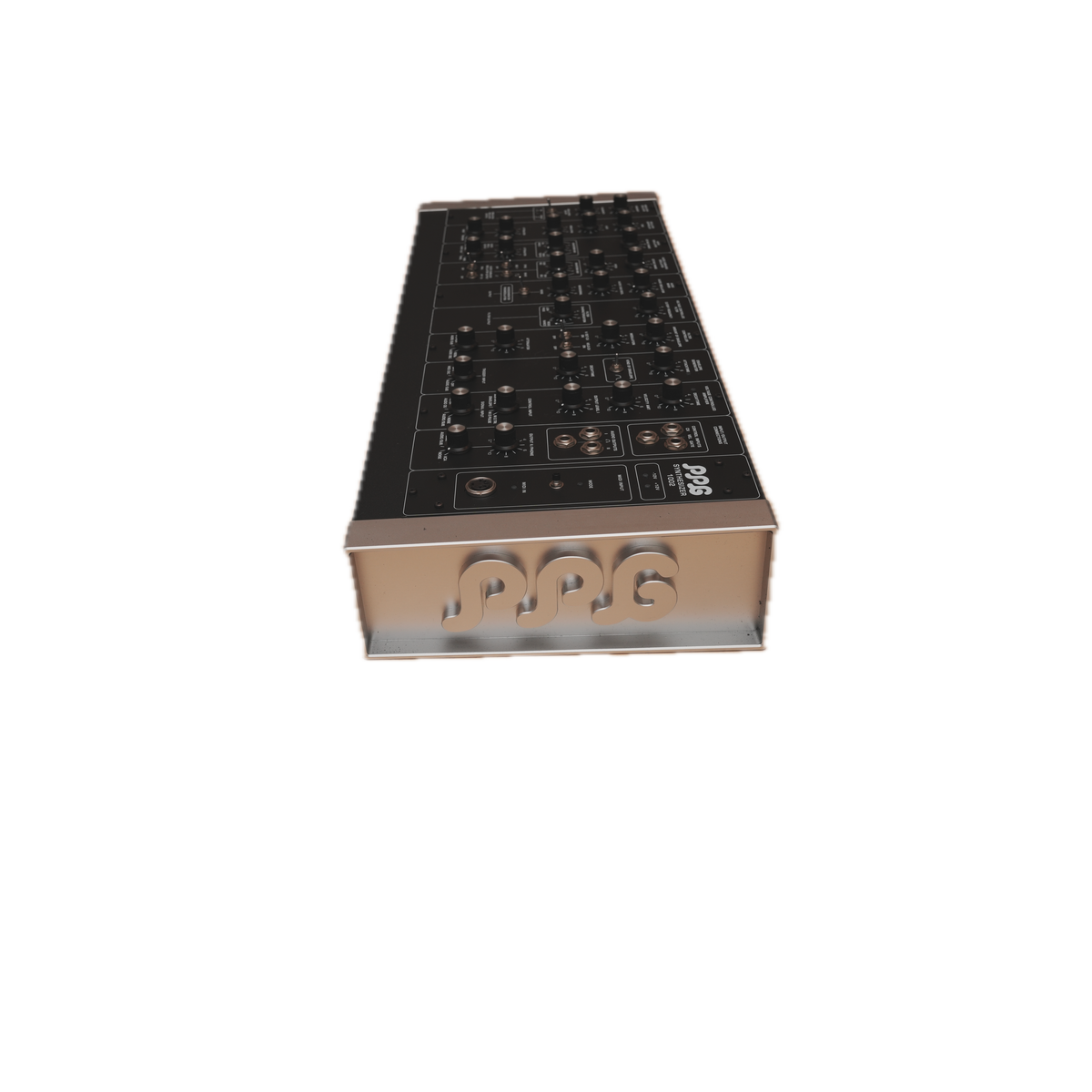 PPG 1002 Mk2 Synthesizer Frontansicht mit PPG-Logo am Seitenteil
